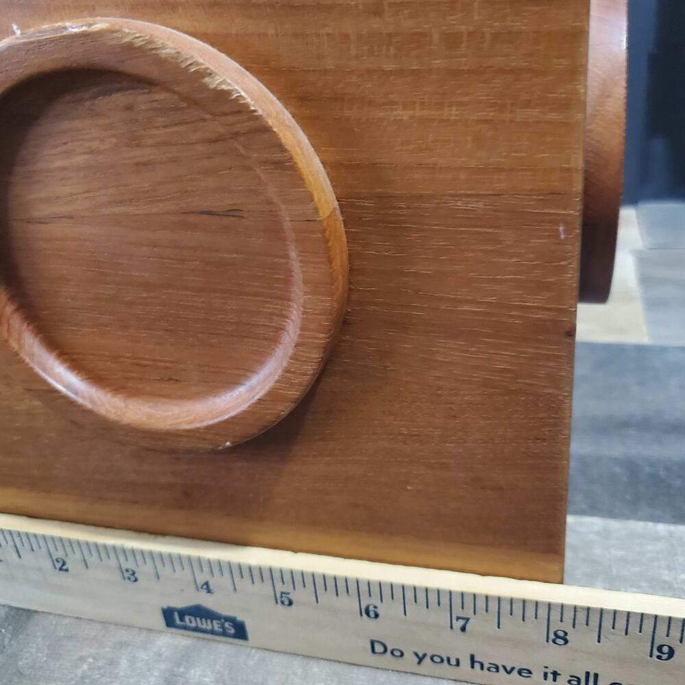 Vintage MCM Dansk IHQ Jens Quistgaard Teak Wood Cube Square Bullseye Ice Bucket - Picture 8 of 13